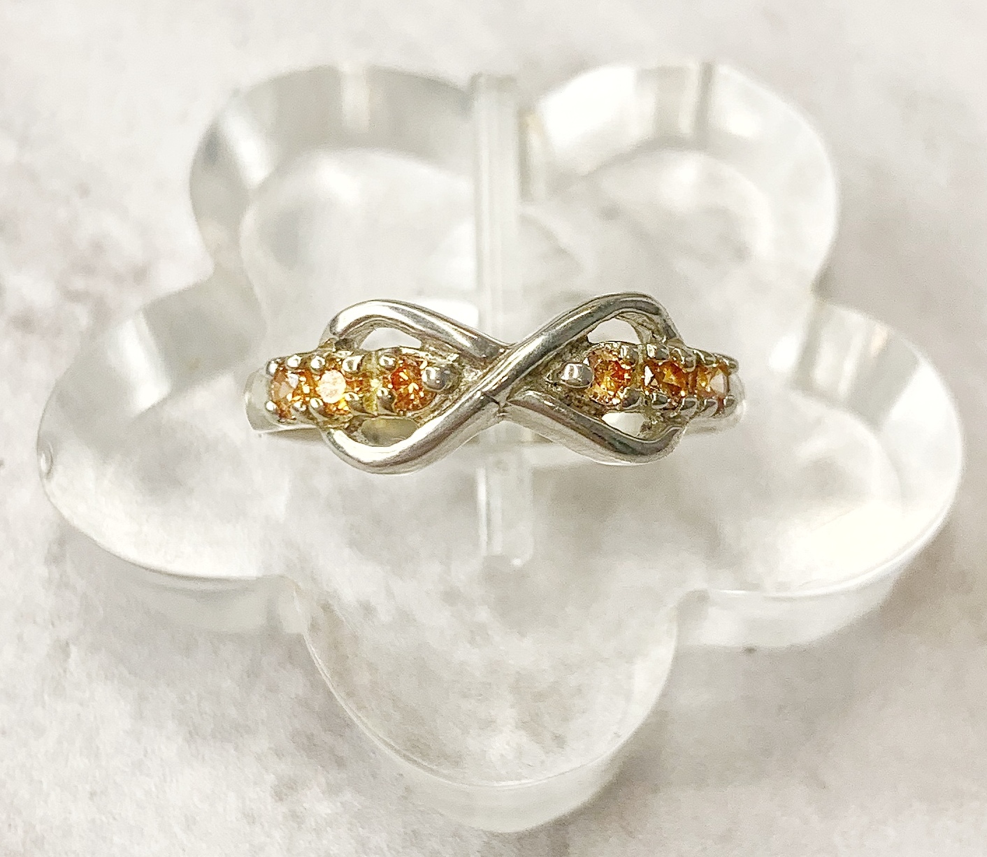 ANILLO INFINITO CUBIC AMBAR PL