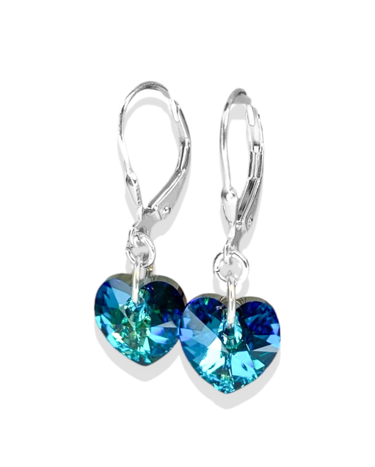 AROS CRISTAL BRISURA SW 10MM AZUL PLATA 925