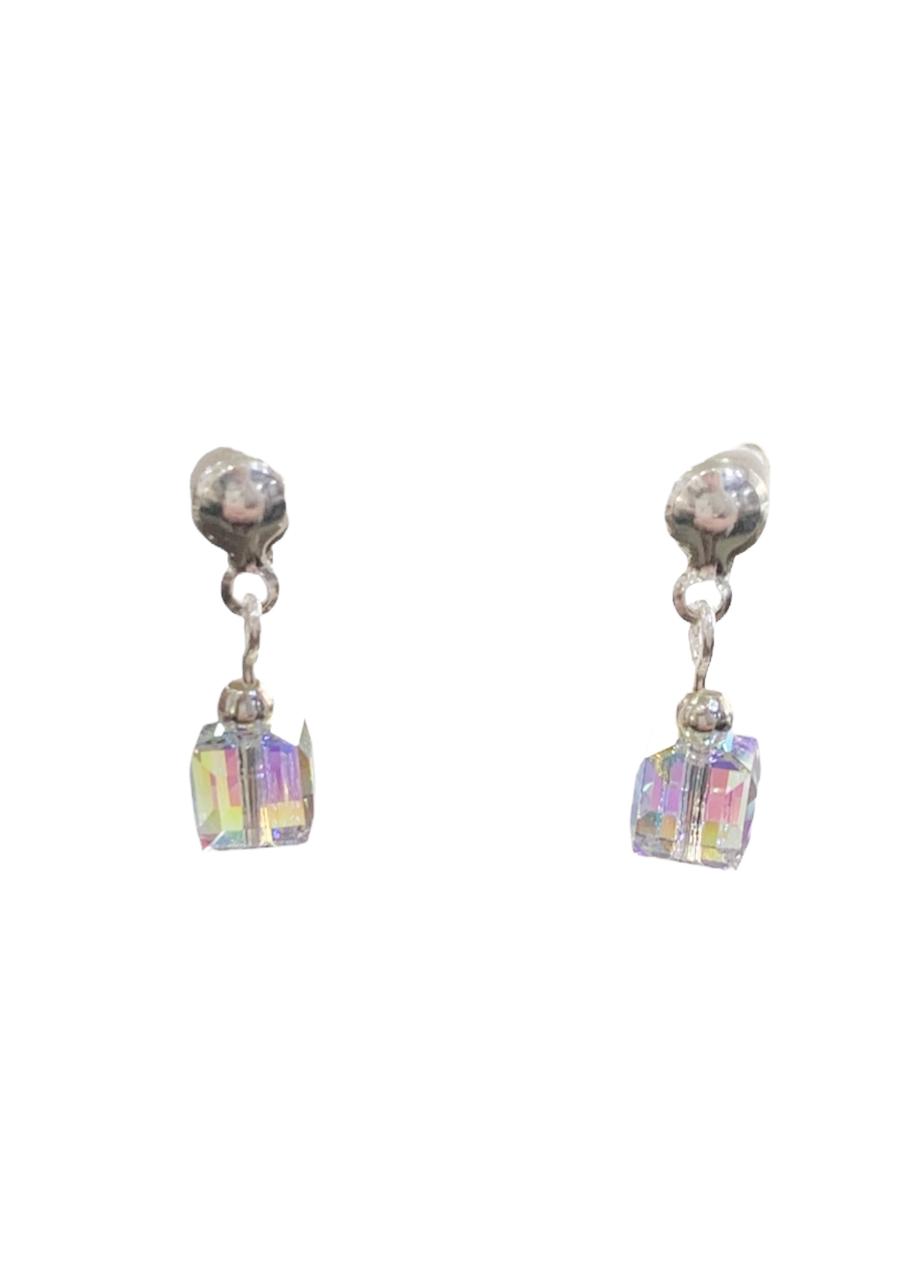 AROS MED BOLITA C DIJE CRISTAL CUBO SW PL 