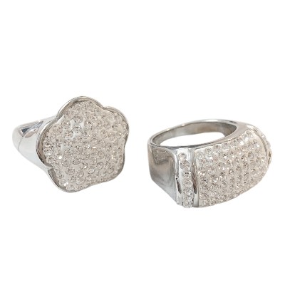  ANILLOS GDES/ BOMBE  CON PIEDRAS AC QUIRURGICO 