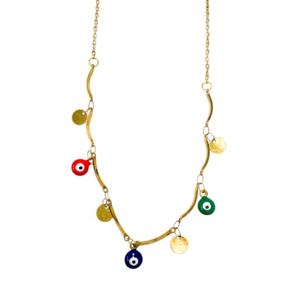 COLLAR CON BARRITAS Y OJITOS DE COLORES AC DOR