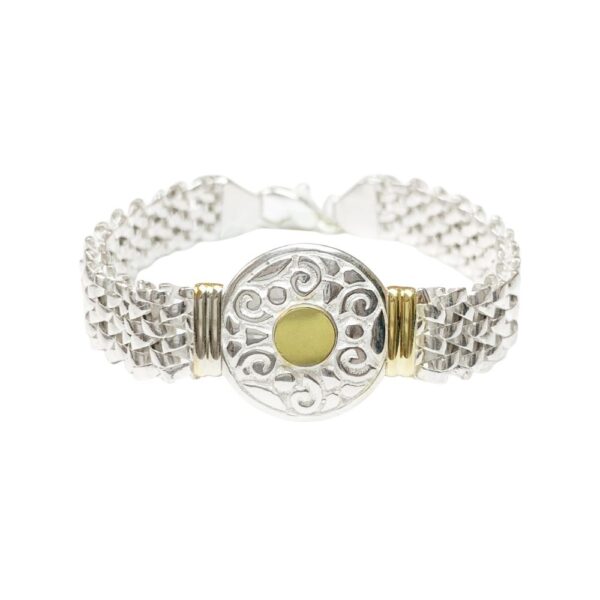 PULSERA CIRCULO TRABAJADO Y DOUBLE