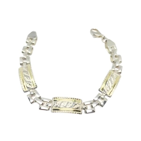PULSERA TRES BARRITAS TRABAJADAS GRUESA