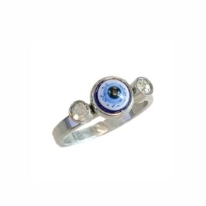 ANILLO OJITO CON DOS PIEDRITAS LATERALES