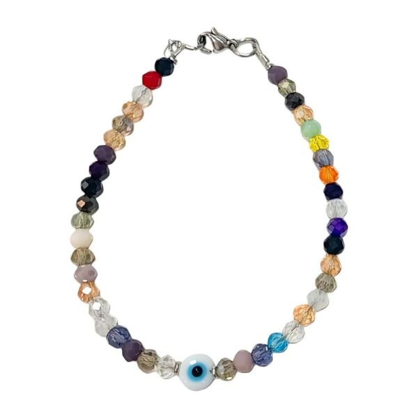 PULSERA CRISTAL MULTICOLOR  CON OJO