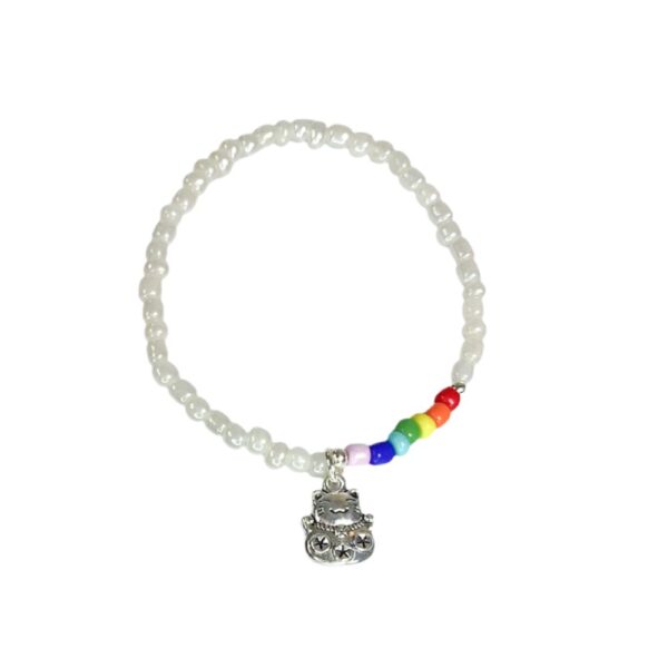 PULSERA CANUTILLO C 7 CHAKRAS Y DIJE GATITO