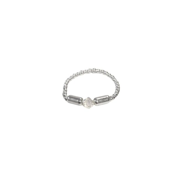 ANILLO ELASTIZADO TUBO CON DIJE CRISTAL