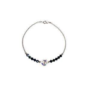 PULSERA BOLITA CON CRISTAL Y DIJE CENTRO
