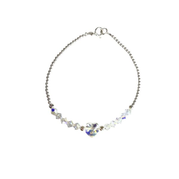 PULSERA BOLITA CON CRISTAL Y DIJE CENTRO - Image 2