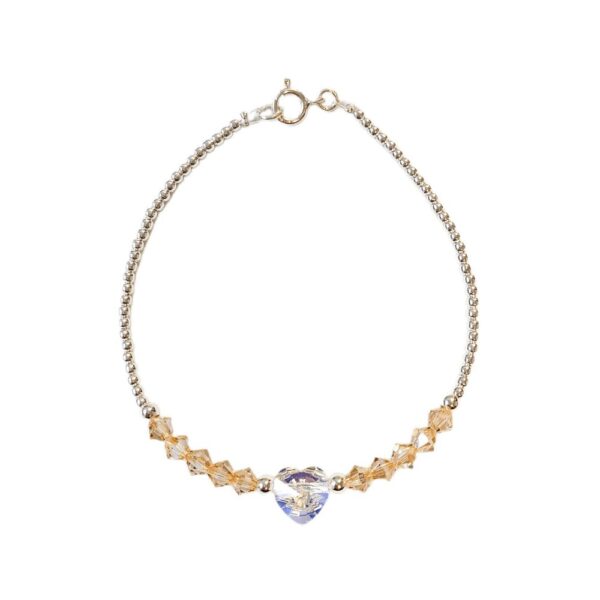 PULSERA BOLITA CON CRISTAL Y DIJE CENTRO - Image 3