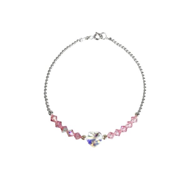 PULSERA BOLITA CON CRISTAL Y DIJE CENTRO - Image 5