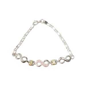 PULSERA FINA  TRES INFINITOS  CON BRILLO