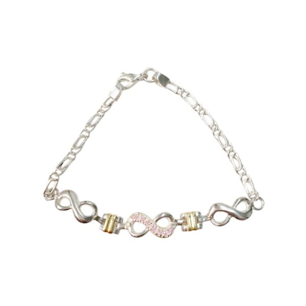 PULSERA FINA  TRES INFINITOS  CON BRILLO