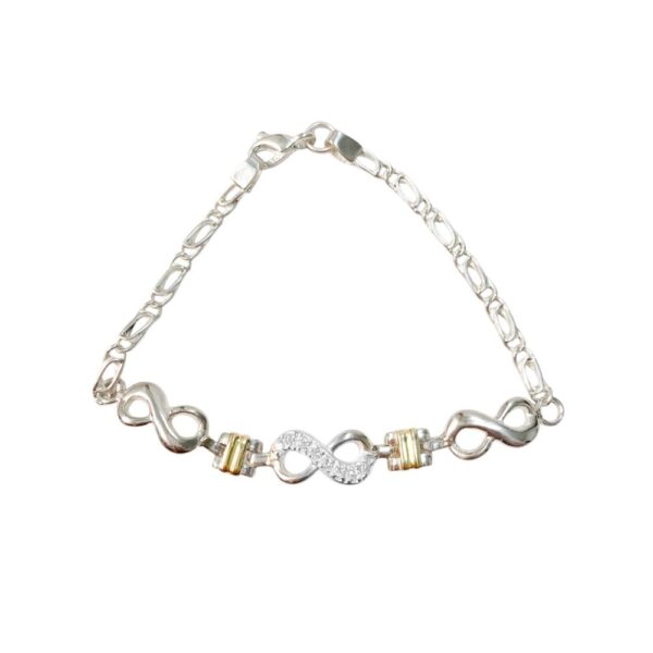 PULSERA FINA  TRES INFINITOS  CON BRILLO - Image 2