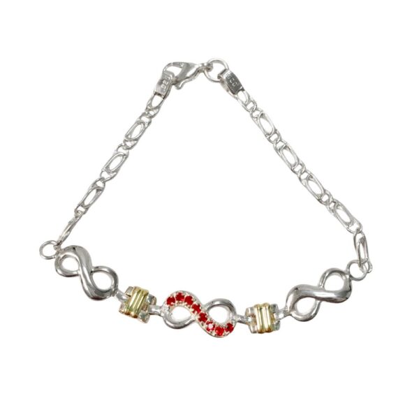 PULSERA FINA  TRES INFINITOS  CON BRILLO - Image 3