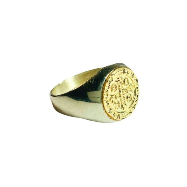ANILLO SAN BENITO REDONDO PLATA Y ORO