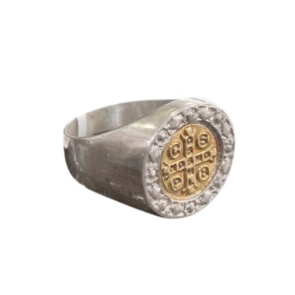 ANILLO SAN BENITO PLATA Y ORO REDONDO - Image 2