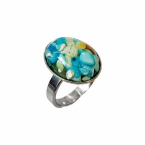ANILLO OVALADO CON CENTRO FIMO