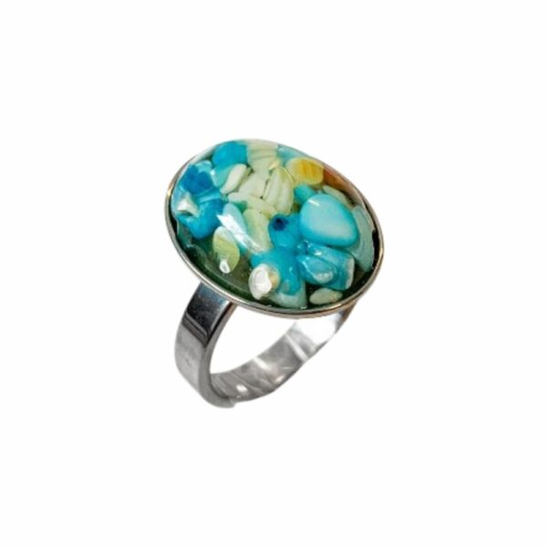 ANILLO OVALADO CON CENTRO FIMO