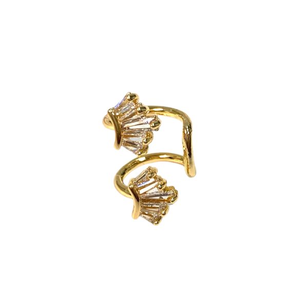 AROS CUFF ACERO DORADO CON PIEDRAS
