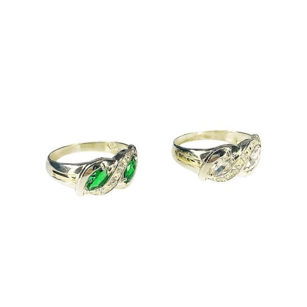 ANILLO CON CUBIC ENTRELAZADO PLATA Y ORO