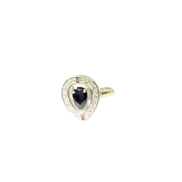 ANILLO CUBIC GOTA PLATA Y ORO