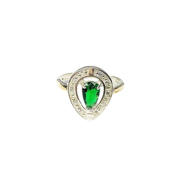 ANILLO CUBIC GOTA PLATA Y ORO - Image 2