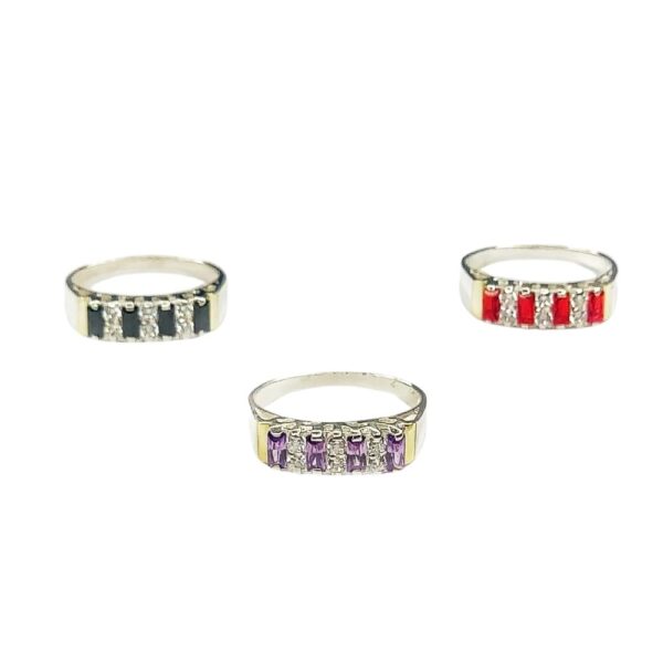ANILLO CUBIC CARRE PLATA Y ORO