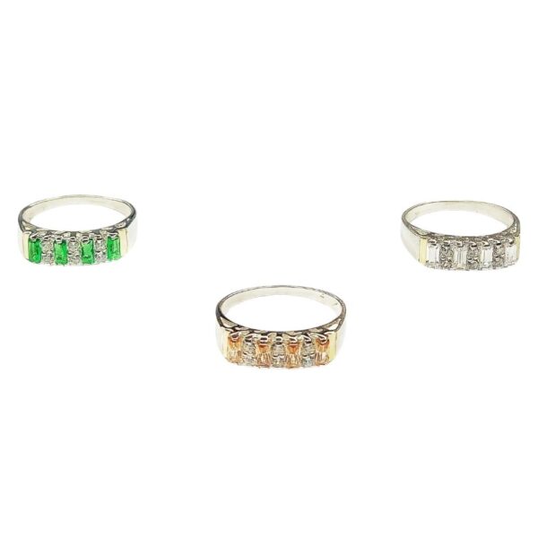 ANILLO CUBIC CARRE PLATA Y ORO - Image 2