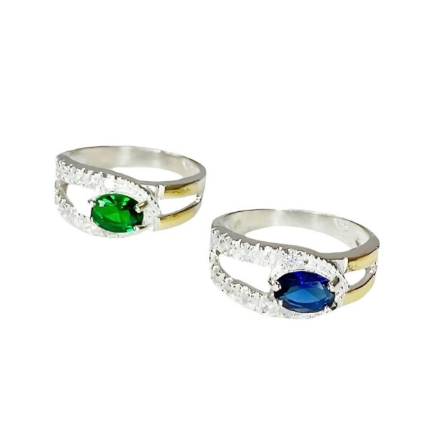 ANILLO CUBIC PLATA Y ORO