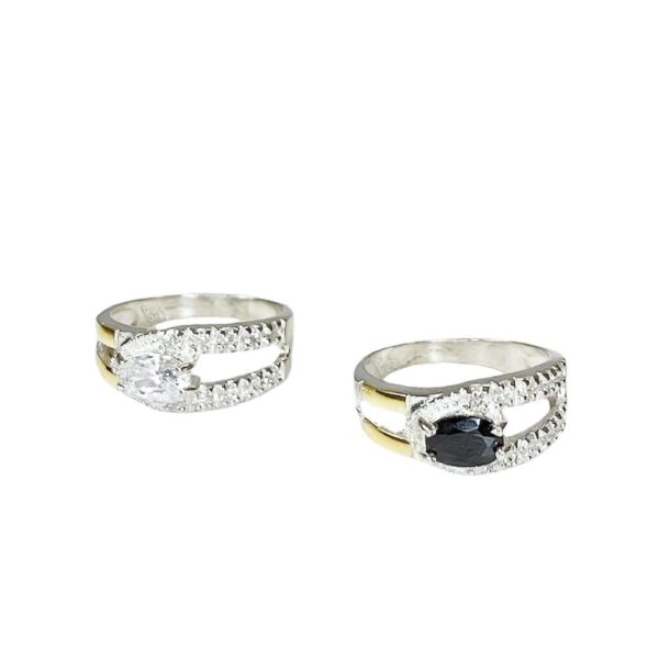 ANILLO CUBIC PLATA Y ORO - Image 2