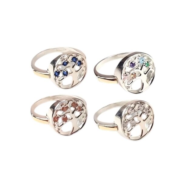 ANILLO ARBOL CUBIC PLATA Y ORO