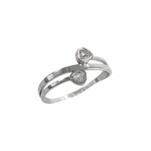 ANILLO DOBLE CON DOS PIEDRAS BLANCAS