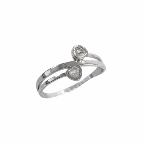 ANILLO DOBLE CON DOS PIEDRAS BLANCAS