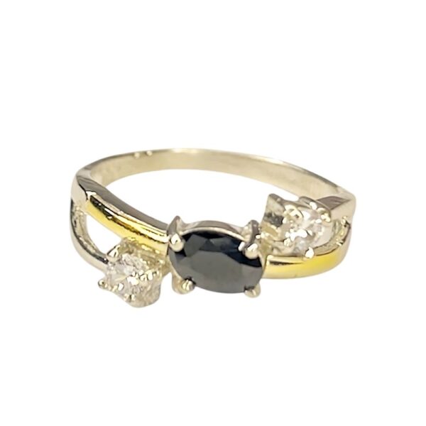 ANILLO 3 CUBIC FINO PLATA Y ORO