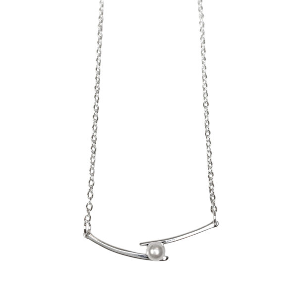 COLLAR DOS BARRITAS CON PERLA
