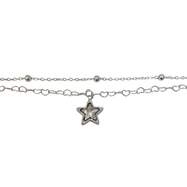 PULSERA DOBLE CADENA CON DIJE CORAZÓN - Image 2