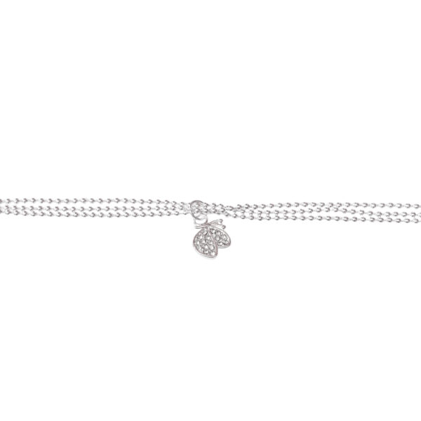 PULSERA DOBLE CADENA CON DIJE CON BRILLO