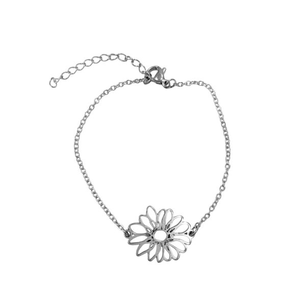 PULSERA FINA CON DIJE EN EL CENTRO CALADO