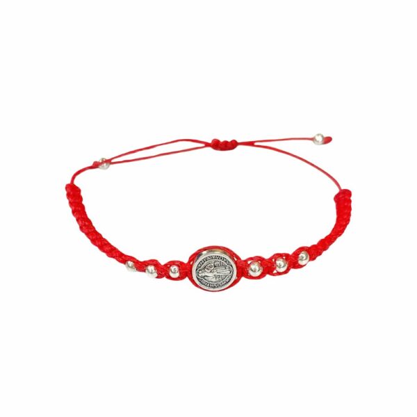 PULSERAS CON BOLITAS Y DIJE SAN BENITO
