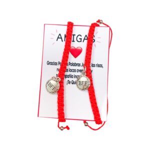PULSERAS DOBLE MACRAME MEDALLA  BFF