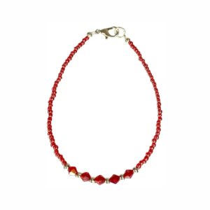PULSERA CANUTILLO COMBINADA CRISTAL +BOLITA