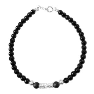 PULSERA PIEDRA ONIX  4MM C TUBO DISEÑO PL