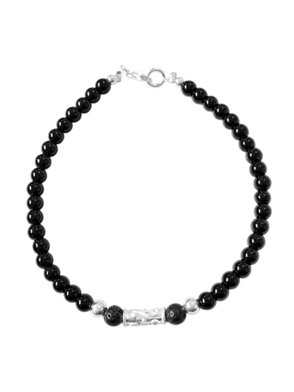 PULSERA PIEDRA ONIX  4MM C TUBO DISEÑO PL