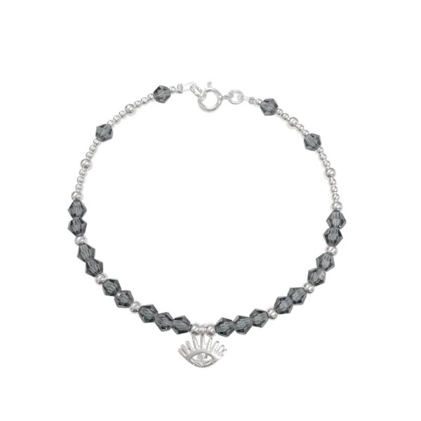 PULSERA CRISTAL CON DIJE Y BOLITAS DE PLATA - Image 2