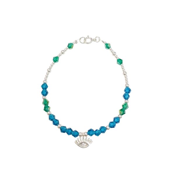 PULSERA CRISTAL CON DIJE Y BOLITAS DE PLATA - Image 3