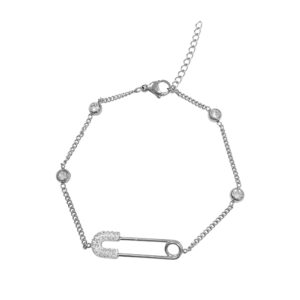 PULSERA FINITA ALFILER DE GANCHO CON BRILLO