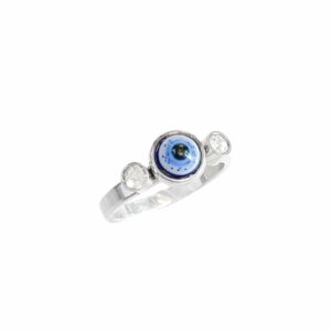 ANILLO OJITO CON PIEDRA AL COSTADO