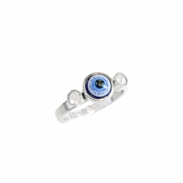 ANILLO OJITO CON PIEDRA AL COSTADO