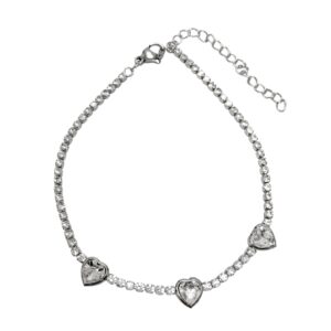 PULSERA PIEDRITAS CON TRES CORAZONES AC C